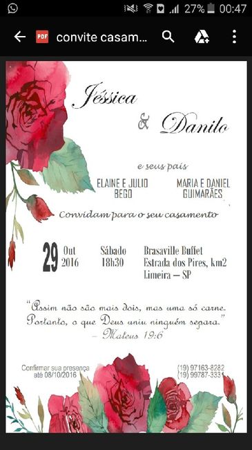 Convite de casamento - 1