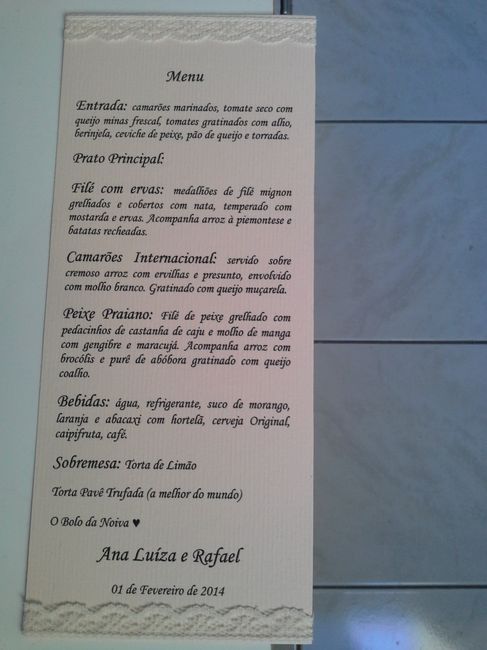 Cardápio 