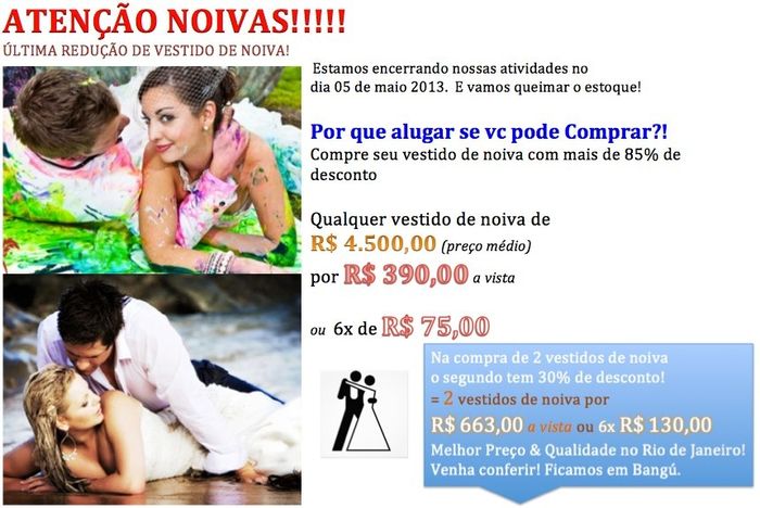 VESTIDO CASAMENTO LIQUIDAÇÃO
