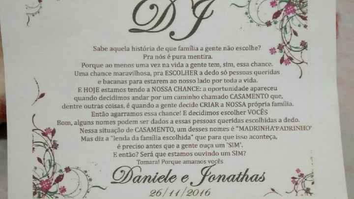 Convites de padrinhos - 1