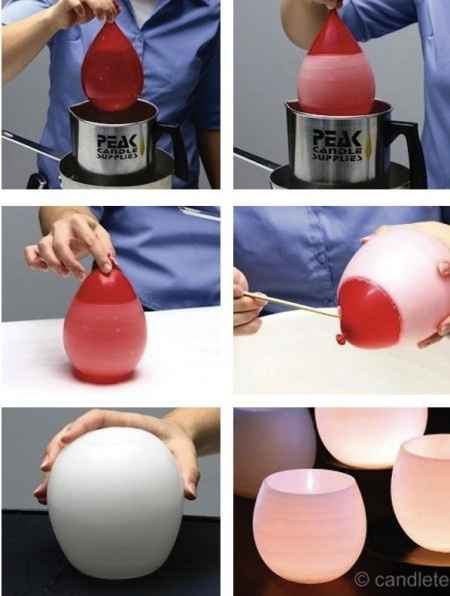 As luminárias feitas com balões