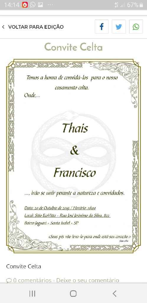 Meu convite de casamento - amor a primeira vista! - 1