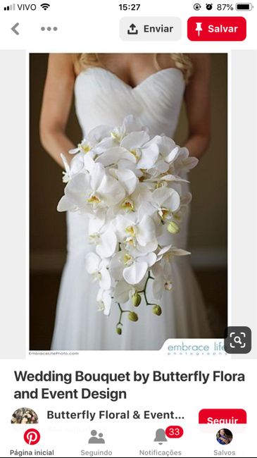 Minha inspiração de Buquê: Cascata de Orquídeas Brancas - 5