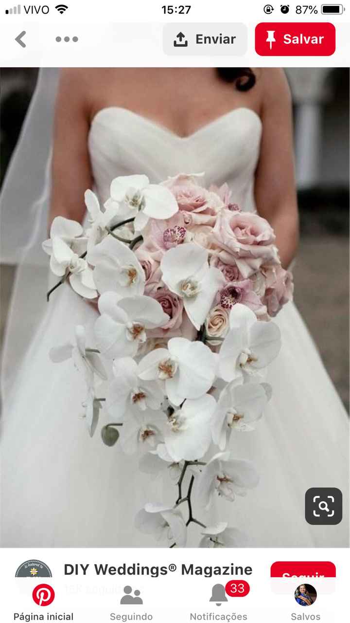 Minha inspiração de Buquê: Cascata de Orquídeas Brancas - 7