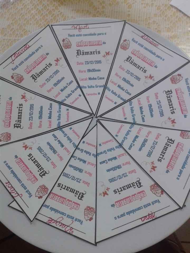 Parte de dentro de Meu Convite Chá de Lingerie Origami Rosa e preto Diy