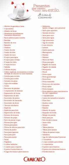 Modelo lista chá de panela