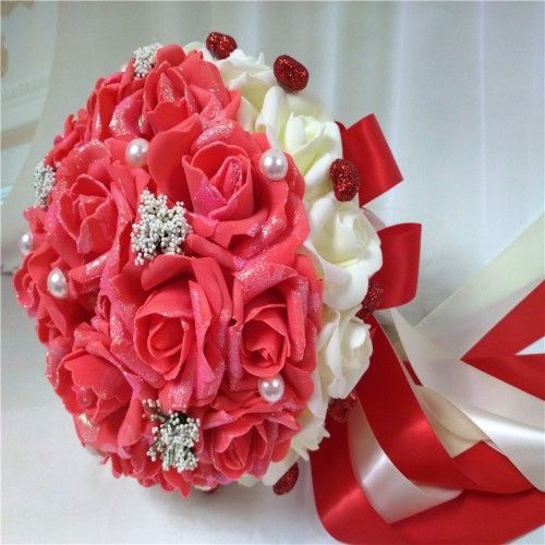Buquê Vermelho com pérolas 02