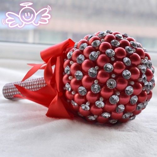 Buquê Vermelho com pérolas 04