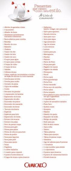Modelo lista chá de panela