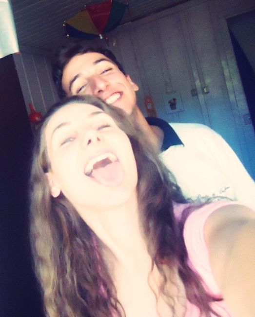 Me divertindo com meu noivo