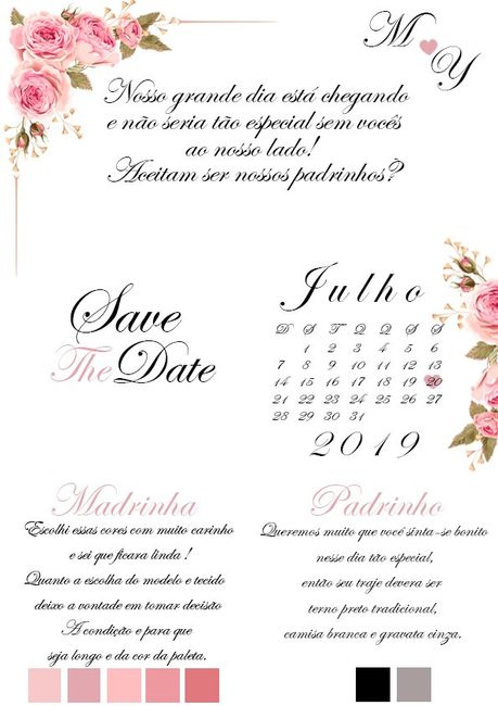 Convite dos padrinhos e madrinhas - 2