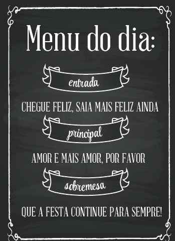MENU DO DIA DIVERTIDO! VEM VÊ