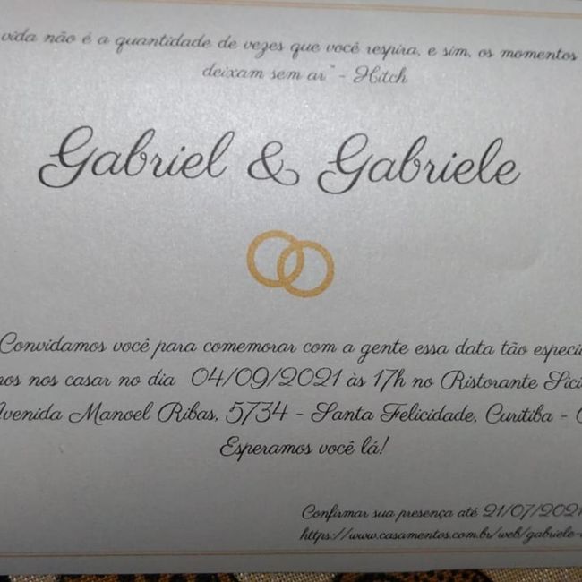 Convite diy e lista de presente de casamento 1
