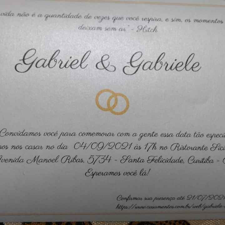Convite diy e lista de presente de casamento - 1
