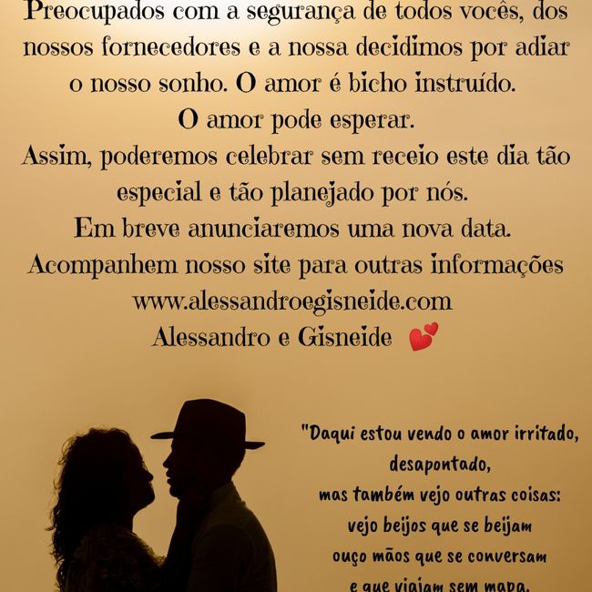 adiar casamento - como informaram ? 1