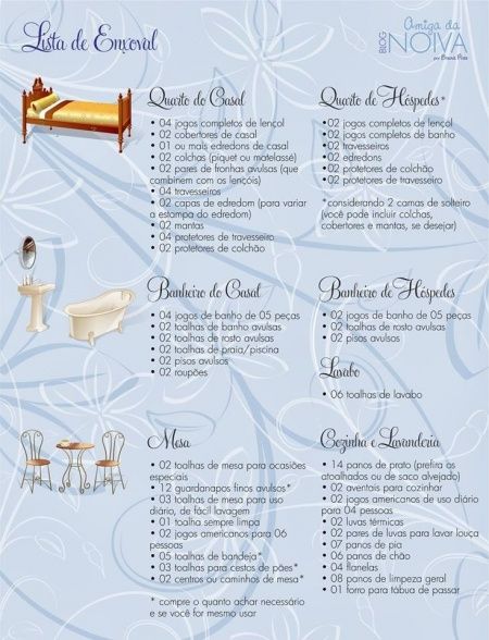 lista do enxoval