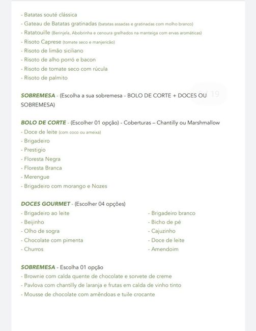 Cardápio de jantar 3