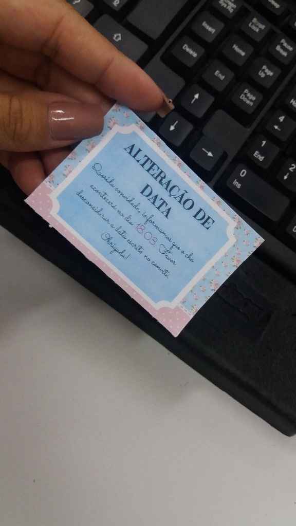 Cartãozinho para àquelas que já tinhamg ganhado o convite