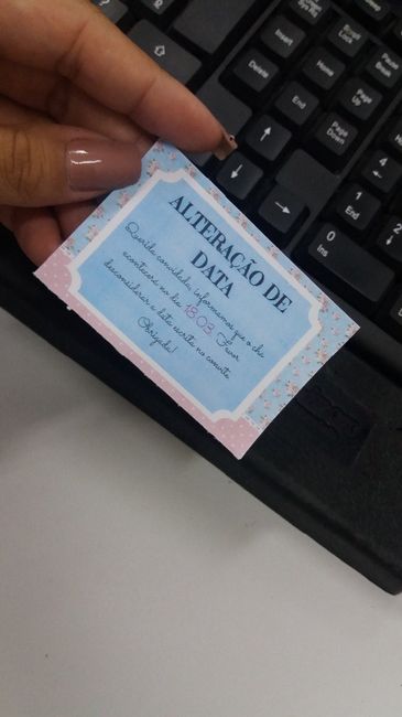Cartãozinho para àquelas que já tinhamg ganhado o convite