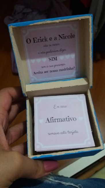 Caixinha madrinhas solteiras