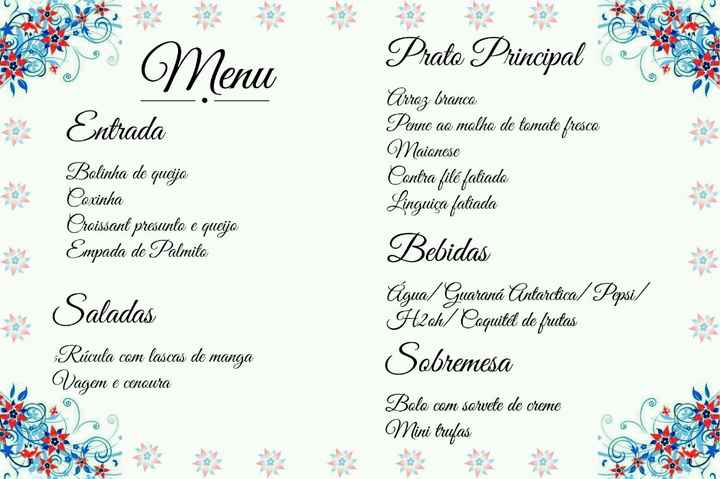 Modelo e arte do nosso menu! - 2