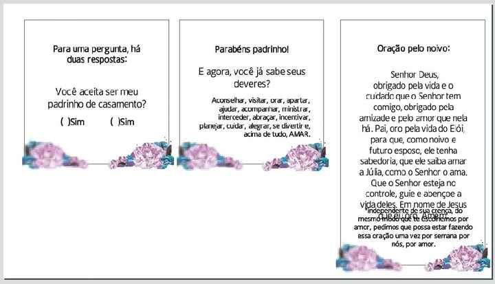 Convite padrinhos, completo feito com muito amor - 2