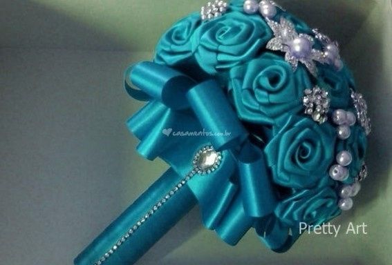 Inspiração Buquê - Cetim - Diy - azul