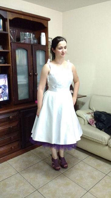 Vestido com roxo