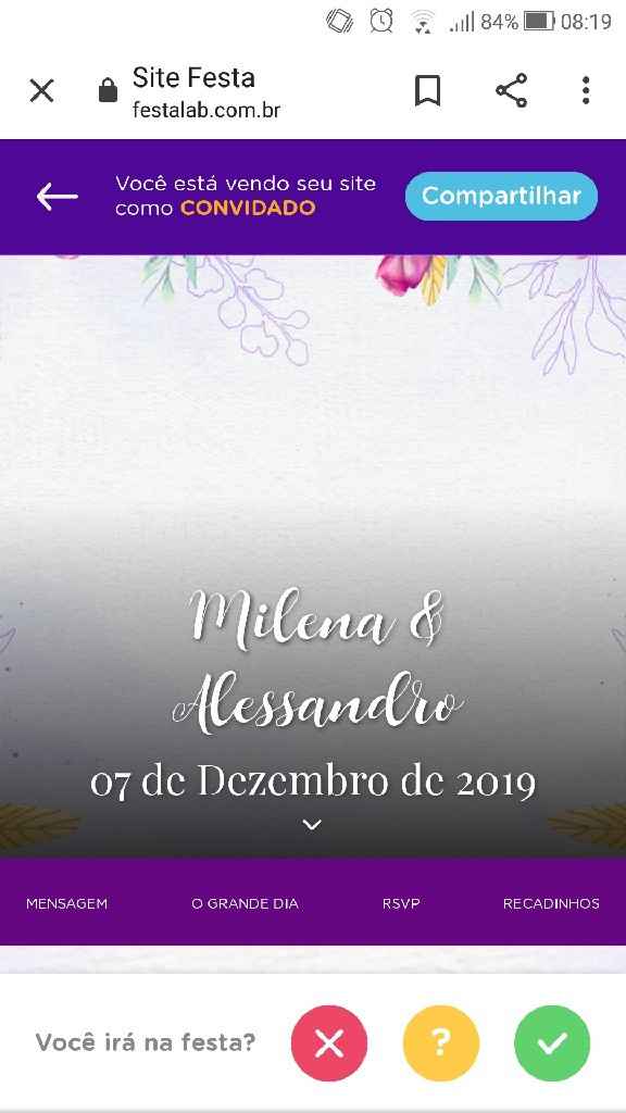 Convite de casamento digital - 1