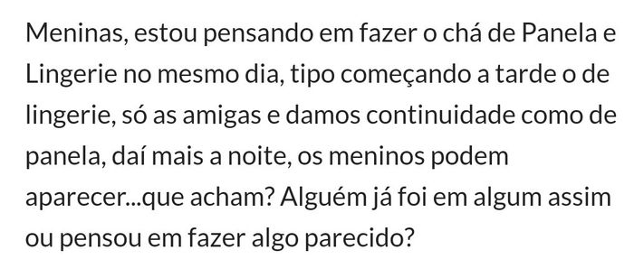 Chá de panela - 1