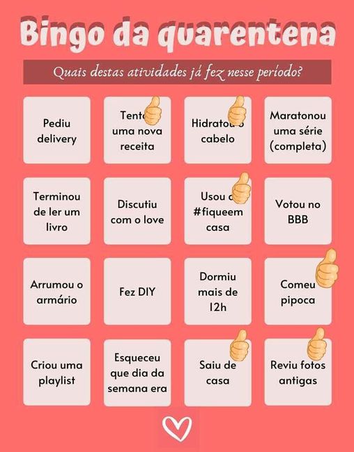 Bingo da quarentena: quem se atreve? #NoivasEmCasa - 1