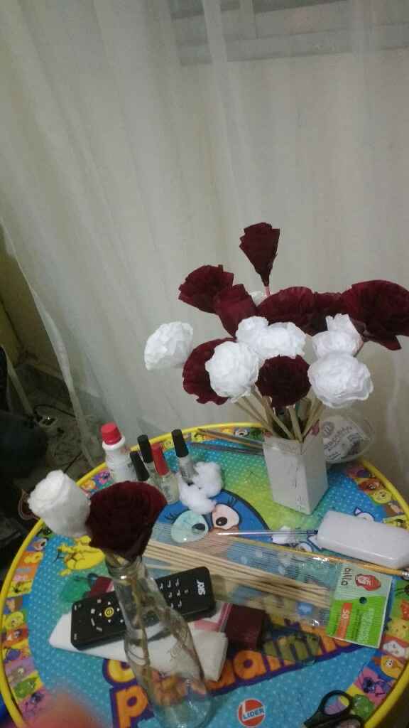 Flores de papel crepom. - 1