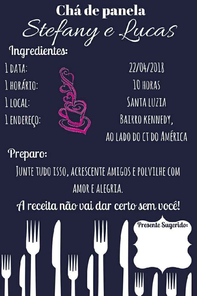 Meu convite de chá de panela - 1