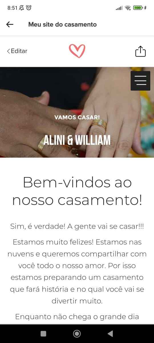 Nome no site de casamento - 1