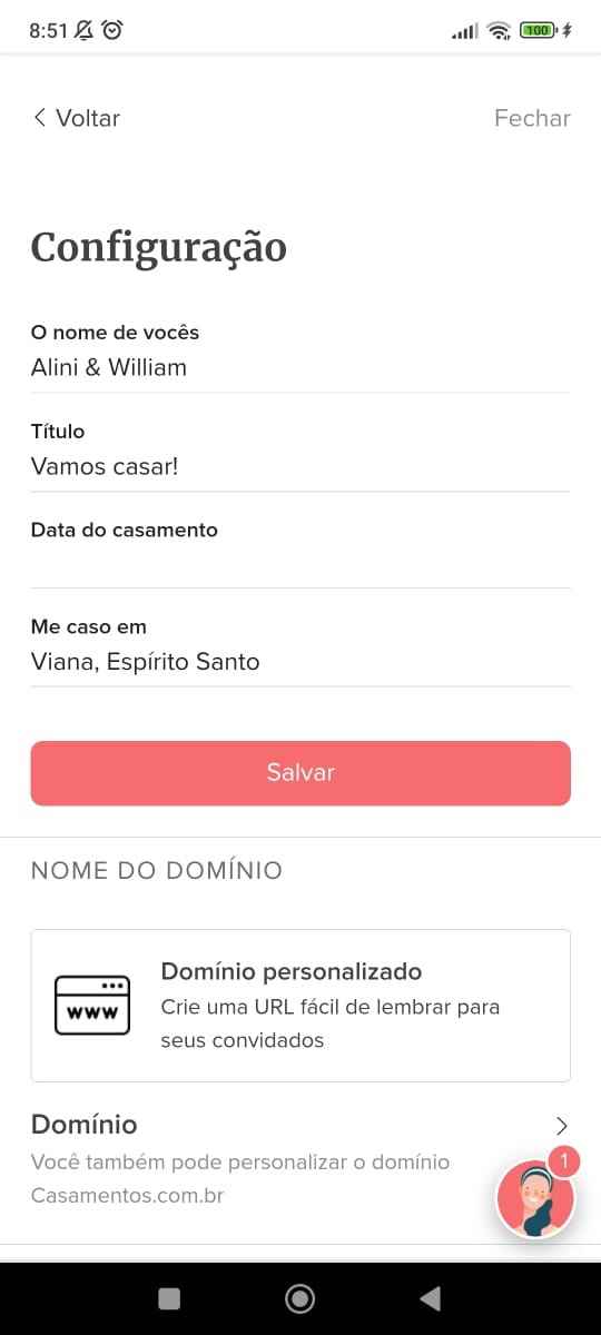 Nome no site de casamento - 3