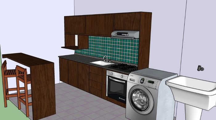 Uma ilustração do projeto da nossa cozinha