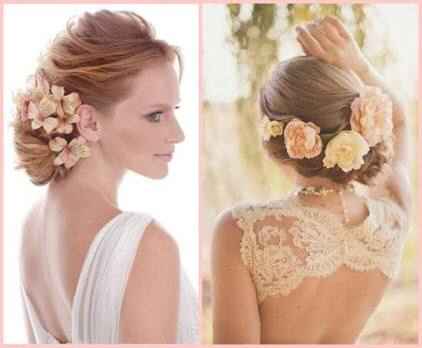 Penteado com flores - 1