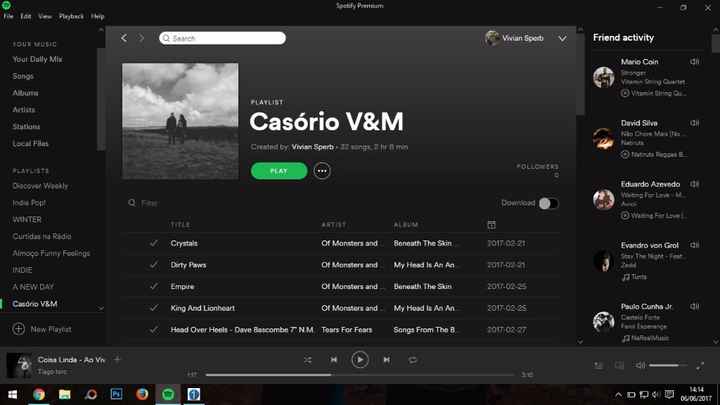 playlist casório V&M