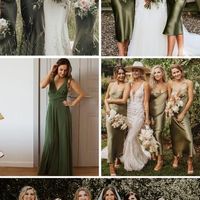 Vestido das madrinhas verde-oliva - 1