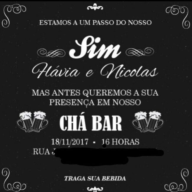  Convite,  Chá Bar 🍻😍 - 1