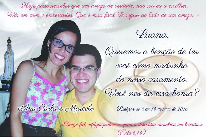 Convite aos padrinhos!