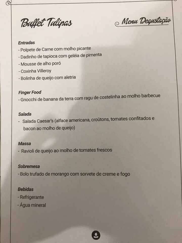 Menu das degustações- buffet - 3