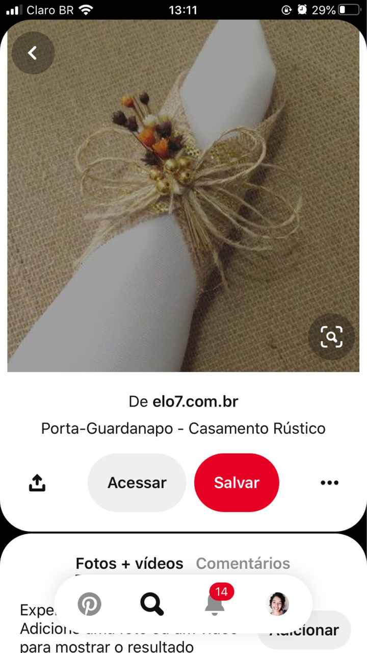 Porta guardanapos para casamento estilo rústico  #dúvida - 1