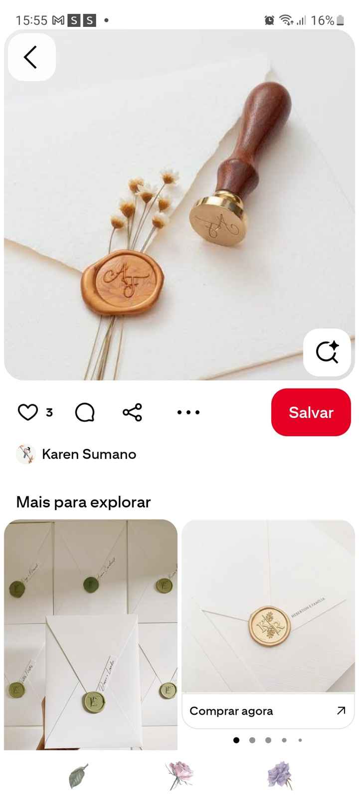 Qual cera escolher para os selos do convite? - 1