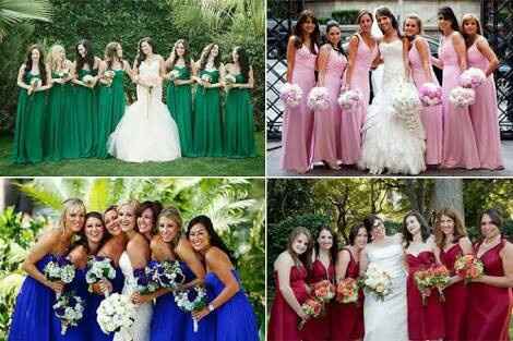 Cor e modelo dos vestidos das madrinhas - 11