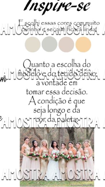 Paleta de cores vestido das madrinhas - 1