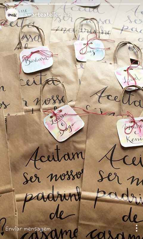 Sacola e Tag personalizada em aquarela. 