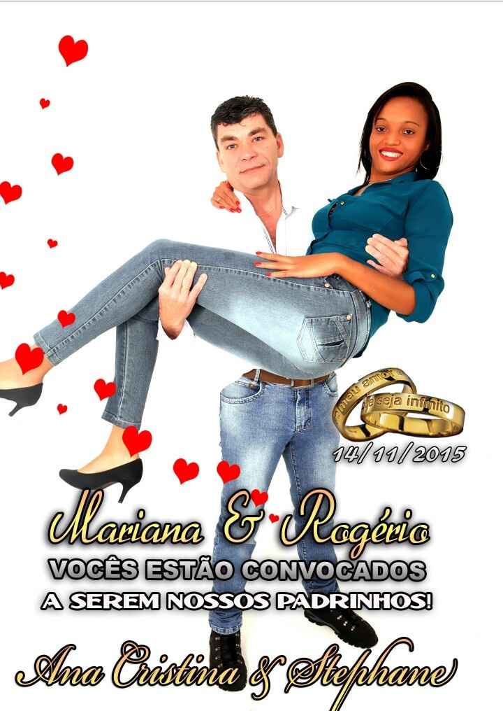 Convites dos padrinhos 2 em 1... - 1