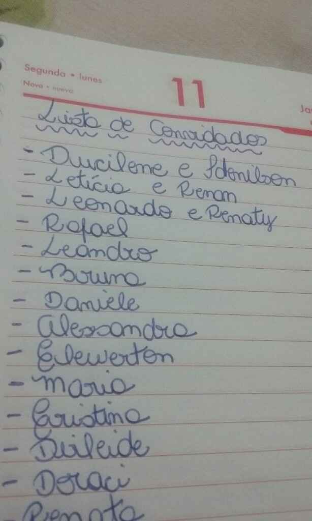 Lista de convidados - 1
