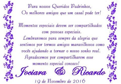 Lembrancinha padrinhos/madrinhas - 2